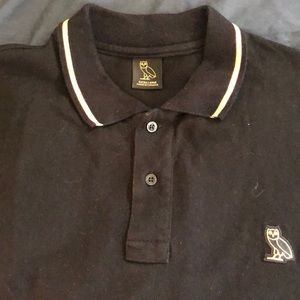 OVO essentials black and gold polo
